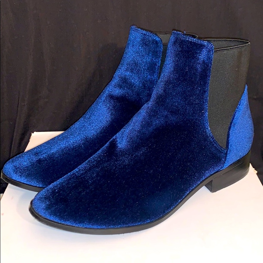 Aldo Blue Velvet Boots
